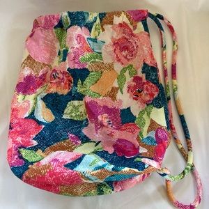 Vera Bradley Iconic Ditty Bag/Superbloom. 12”H X 8”D. Waterproof lining.